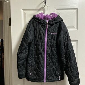 Columbia Black Jacket with Purple Accents
